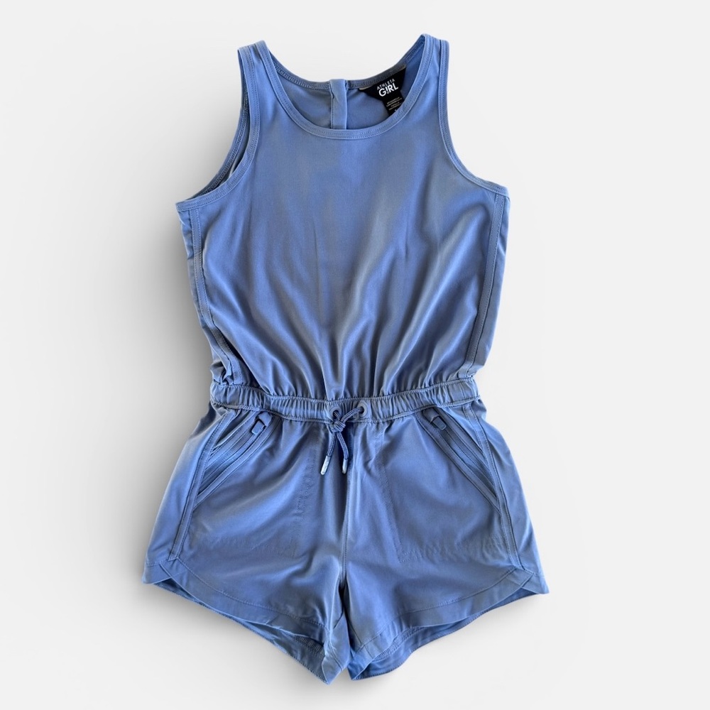 NWT Athleta Girl On The Go Blue Shorts Romper Size 7